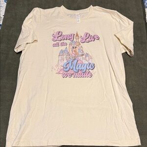 Cream Graphic T-Shirt with Castle Design